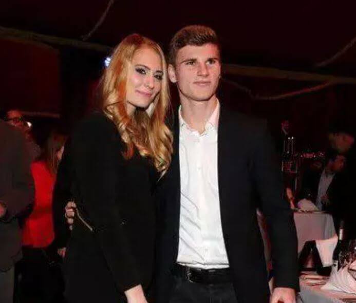 Gunther Schuh's son, Timo Werner with his girlfriend.